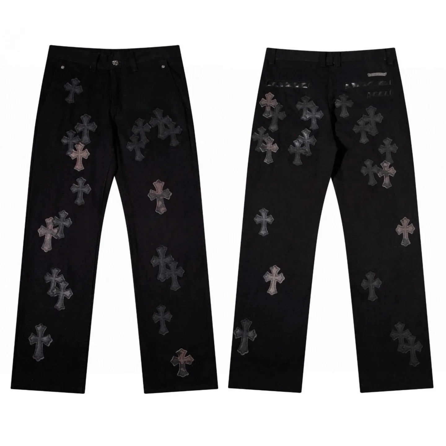 P270 💰 (Top version) Chrome Hearts丨Chrome Hearts Black and Brown Camouflage Cross Patched Leather Jeans - Full of exploring the ultimate in fashion, Chrome Hearts' new Chrome Hearts pants cleverly integrate camouflage cross, camouflage cross and other elements to break the traditional boundaries. Mattyboy's clever fusion of overalls and khaki jeans, the same style, brings endless matching inspiration to fashionistas! Whether it is daily wear or a trendy try, these pants can bring you an excellent fashion experience. Color: black Size: 28-30-32-34 (corresponds to S-M-L-XL)
